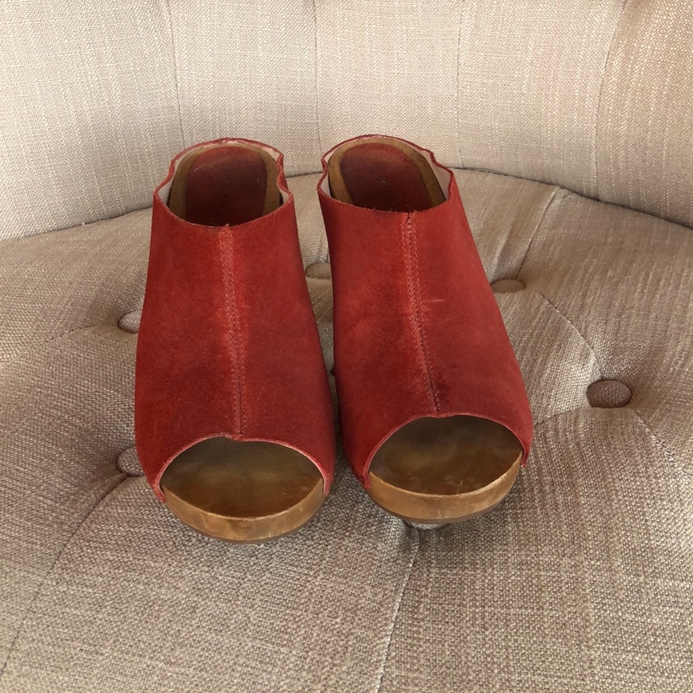 Anthropologie KDB Wooden Clog Sandals